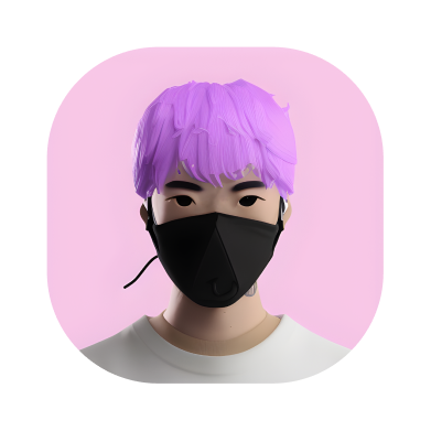 Team member avatar with blue hair